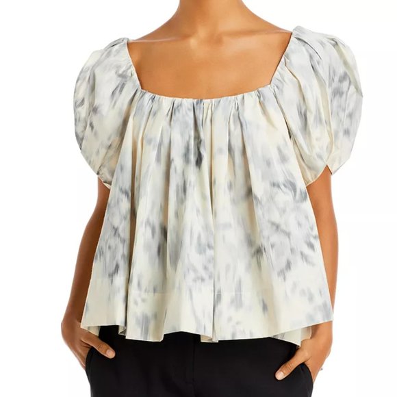 Rebecca Taylor Tops - Rebecca Taylor Printed Babydoll Exaggerated Puff Sleeve Top~10